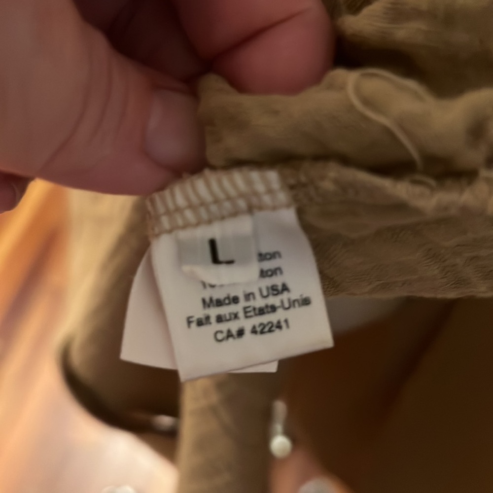 Stark gauze long button down tan large dress. 100% cotton - Picture 7 of 9